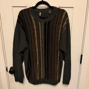 SEGRETO MADE IN ITALY Vintage 90’s Pull Over Sweater Stripped XL Wool Blend